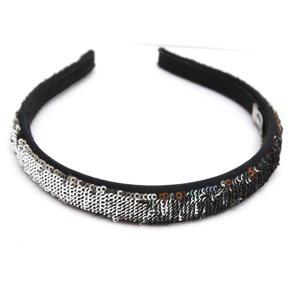 MIU MIU Hairband Sequins Silver Copper Green Black Hair Accessory main image 7